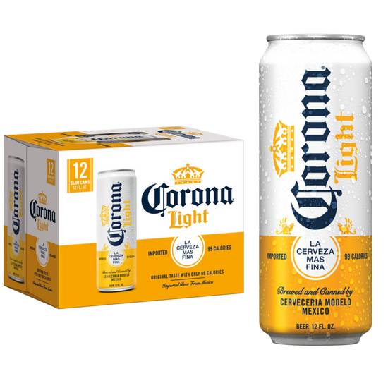 Order Corona Light, 12pk-12oz can beer (4.1% ABV) food online from Mimi Liquor store, Joliet on bringmethat.com