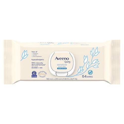 Order Aveeno Baby Sensitive All Over Wipes, Alcohol- & Fragrance-Free - 64.0 ea food online from Walgreens store, Statesboro on bringmethat.com