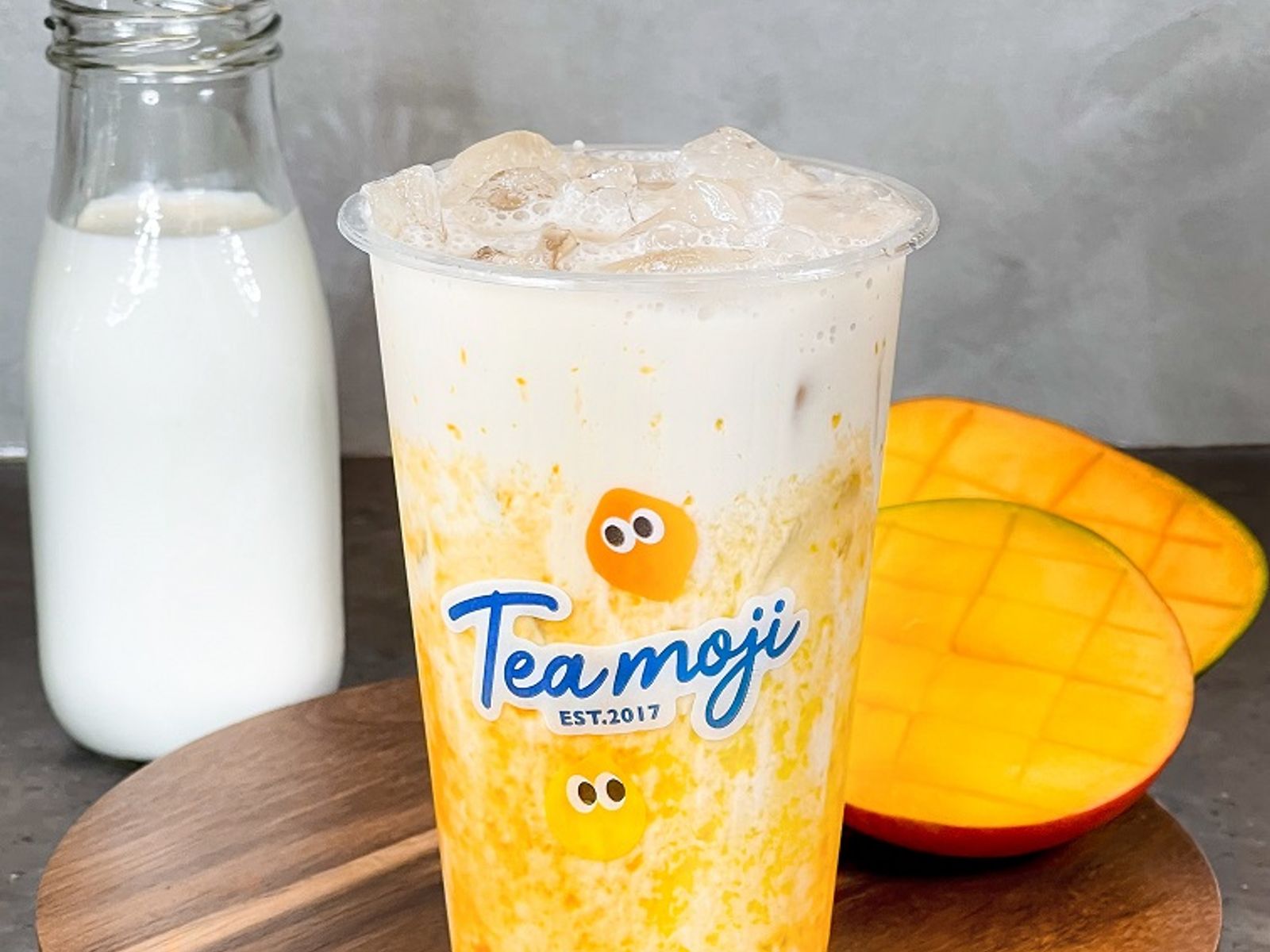 Order B11 Mango Coconut Milk Tea B11 椰芒脏脏茶 food online from Teamoji store, Champaign on bringmethat.com