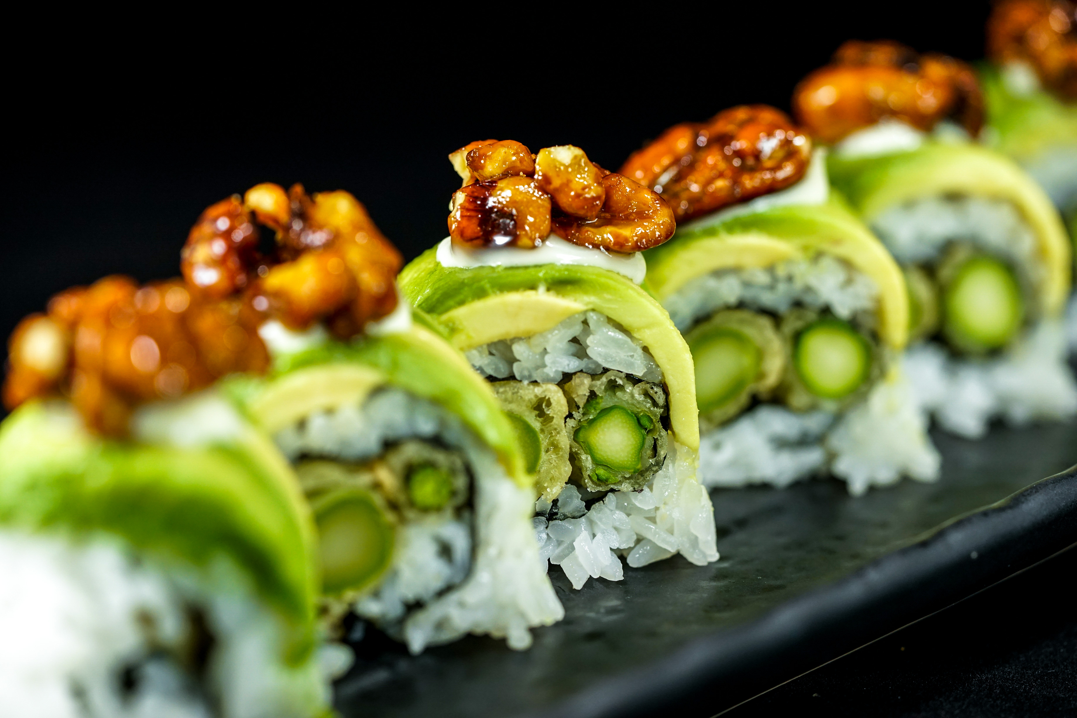 Order Veggie Walnut Dragon Roll food online from Go Sushi Japanese Restaurant store, Pacifica on bringmethat.com