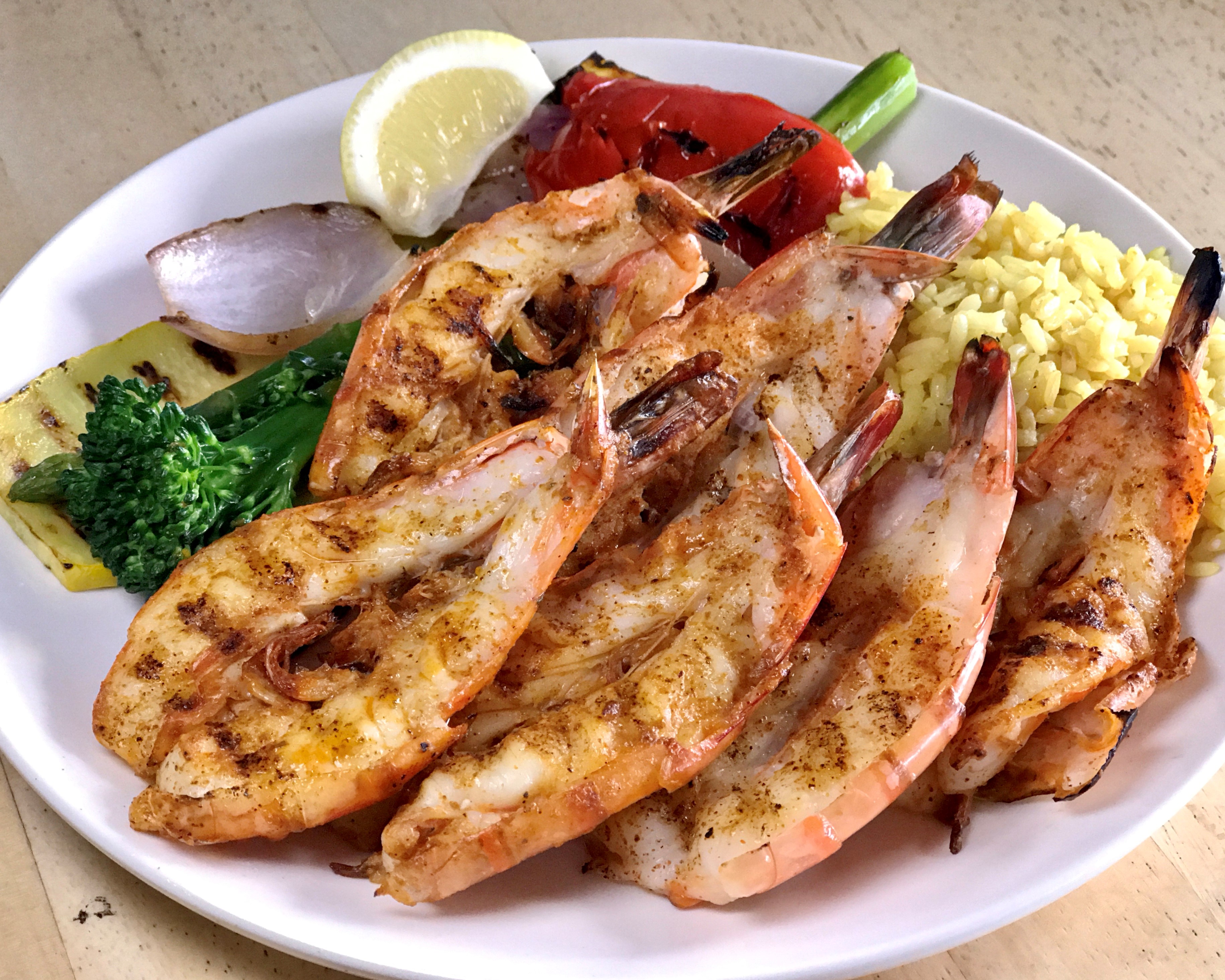 Order Giant Prawns Plate (w) food online from Bluesalt Fish Grill store, Redondo Beach on bringmethat.com