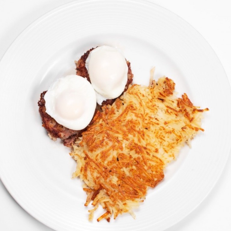 Order Corned Beef Hash and 2 Poached Eggs food online from Horseless Carriage store, North Hills on bringmethat.com