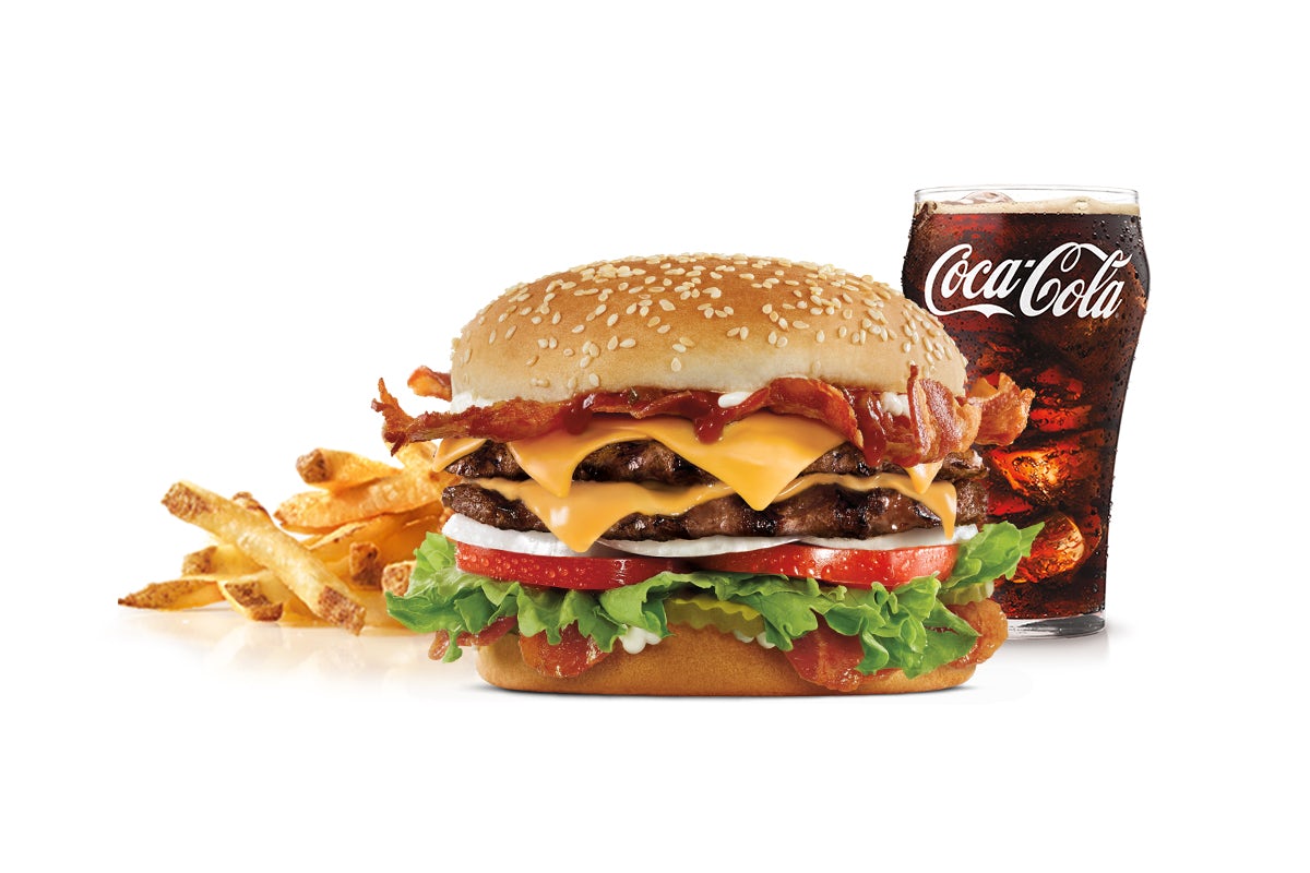 Order Double Bacon Beast Burger Combo food online from Carl Jr store, Logan on bringmethat.com