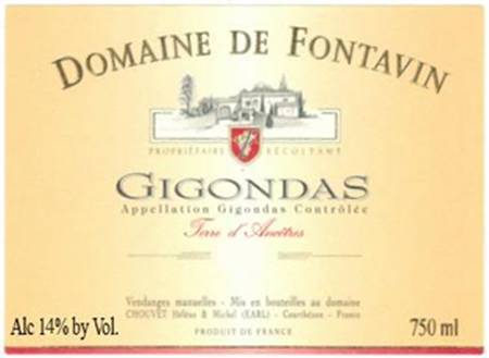 Order Domaine de Fontavin, Gigondas Terre d'Ancestres (2016) 750ML food online from House Of Wine store, New Rochelle on bringmethat.com