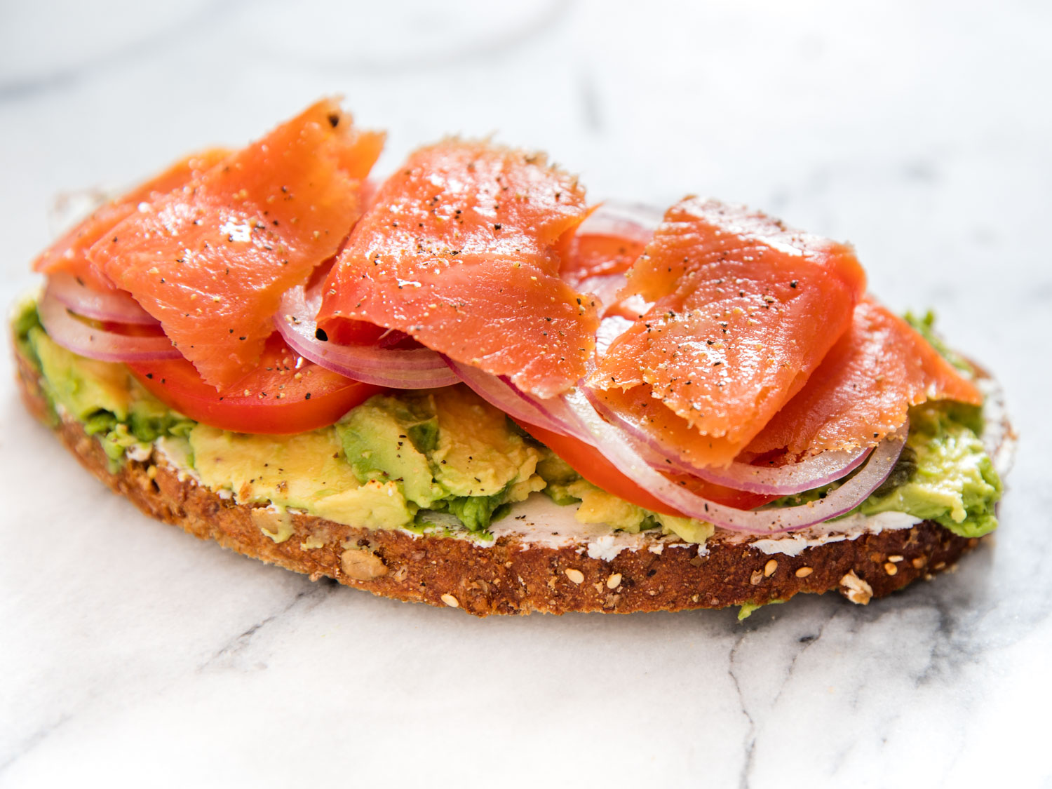 Order Smoked Salmon and Avocado Toast food online from Guy and Gallard - Madison Ave store, New York on bringmethat.com