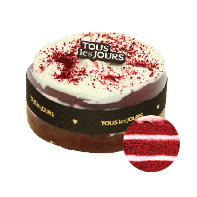 Order 6" Red Velvet Cream Cake food online from Tous Les Jours store, Carrollton on bringmethat.com