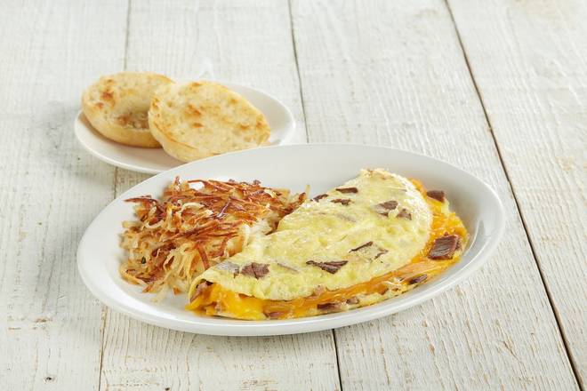 Order Prime Rib & Cheddar Omelette food online from Shari'S Cafe store, Troutdale on bringmethat.com