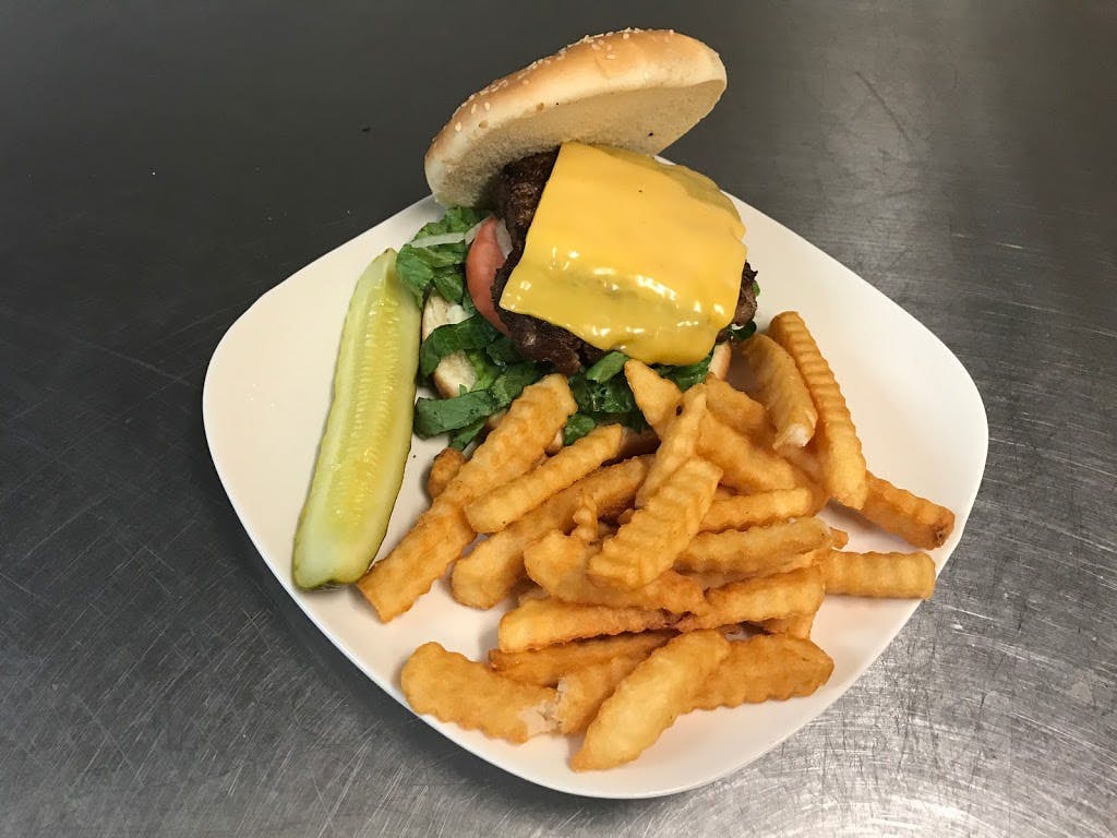 Order Cheeseburger with Fries & Drink - 1/2 lb. food online from Italian Garden store, Wytheville on bringmethat.com