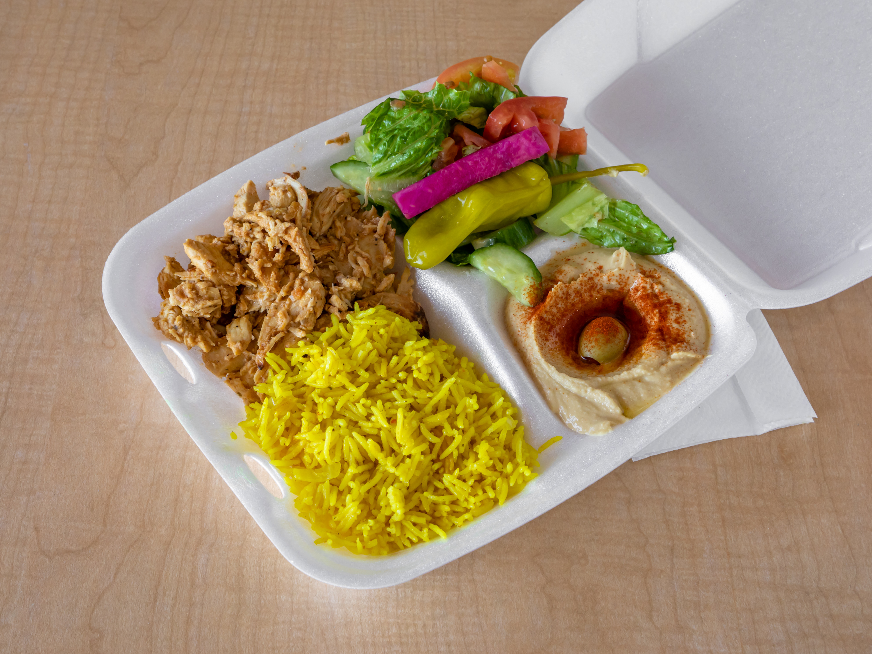 Order Chicken Shawarma Plate food online from Golden Olive store, Huntington Beach on bringmethat.com