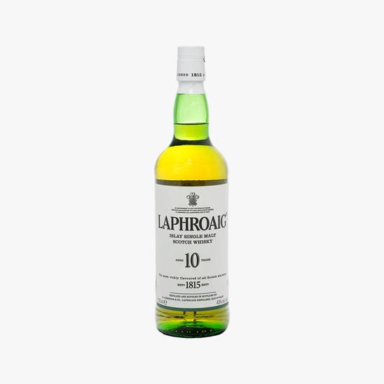 Order Laphroig 10 Years Old 750ml  food online from Goodie Liquor And Wine store, Santa Monica on bringmethat.com