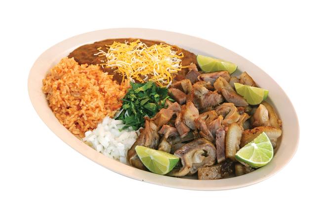 Order Carnitas Plate food online from Tacos El Veneno store, Los Angeles on bringmethat.com