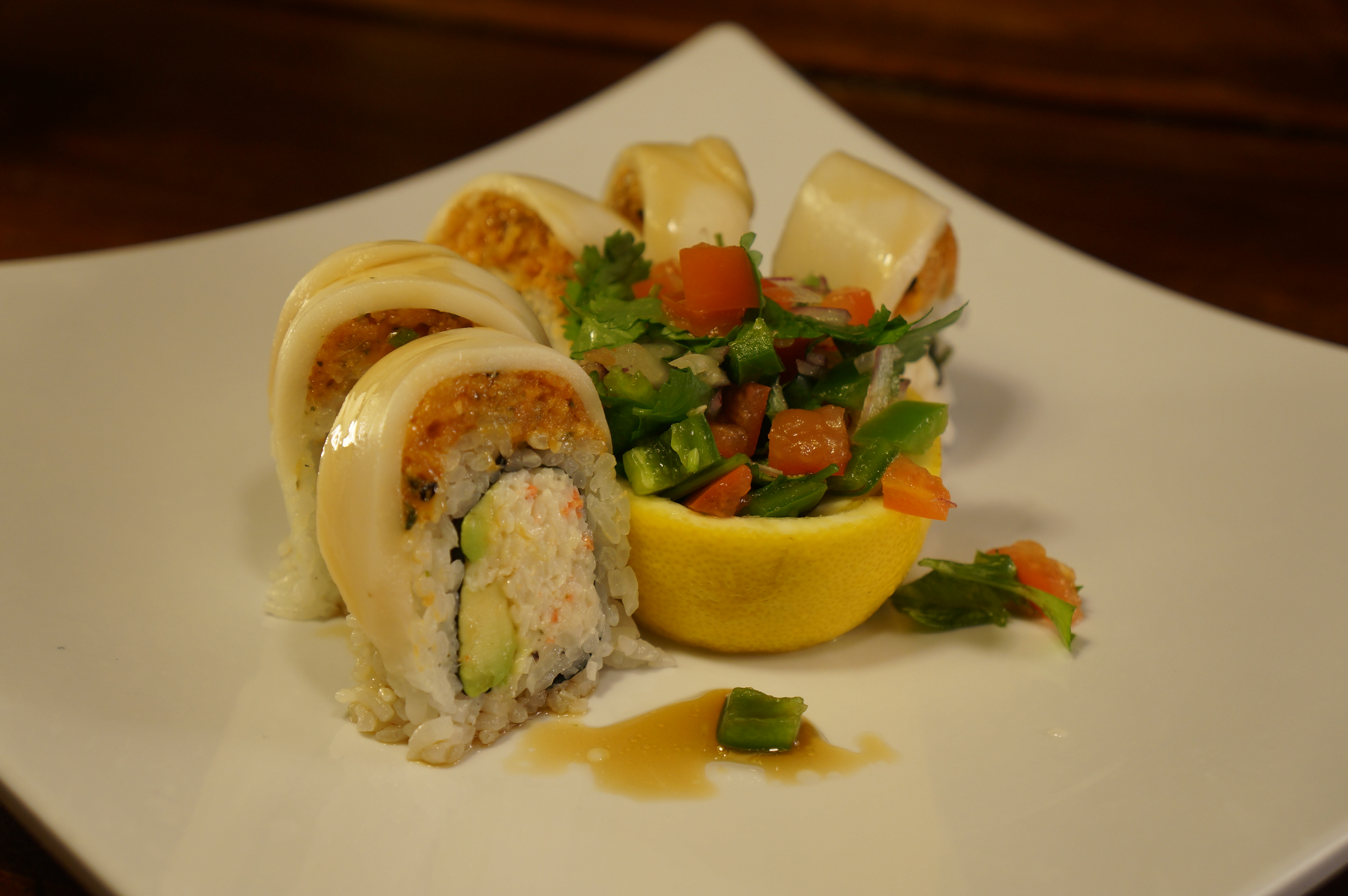 Order Ceviche Roll food online from Tomo Sushi store, Laguna Woods on bringmethat.com