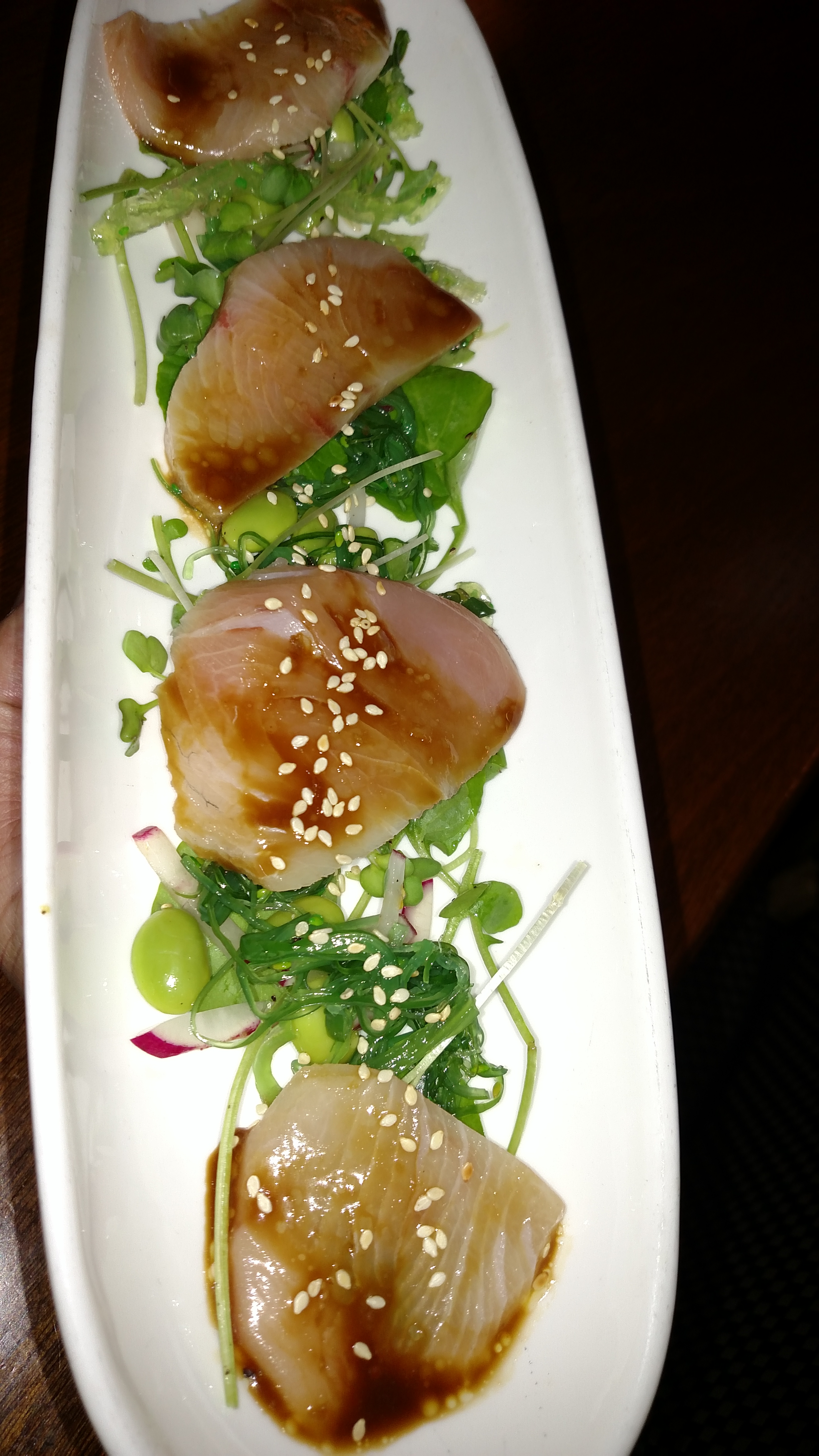 Order Japanese Yellowtail Hamachi (only on Fri Sat and sunday) food online from Roam Artisan Burgers store, San Francisco on bringmethat.com