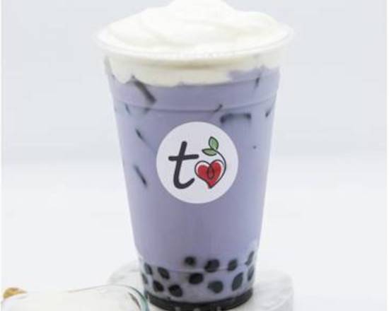 Order Taro Over Ice (w/ salted cream mousse & honey boba) food online from Tealove store, Fontana on bringmethat.com