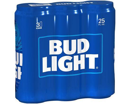Order Bud Light, 3pk-25oz can beer (4.2% ABV) food online from Samco Food Store store, Bakersfield on bringmethat.com