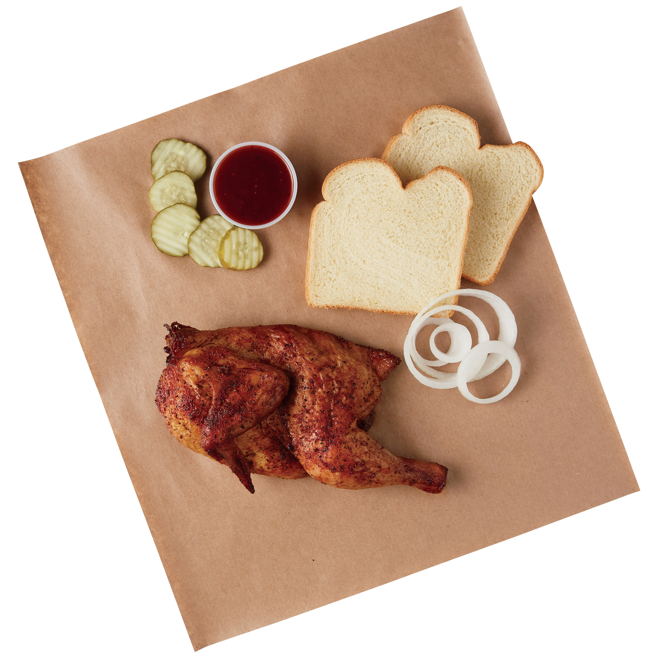 Order Natural Smoked Chicken Half food online from True Texas BBQ store, Magnolia on bringmethat.com