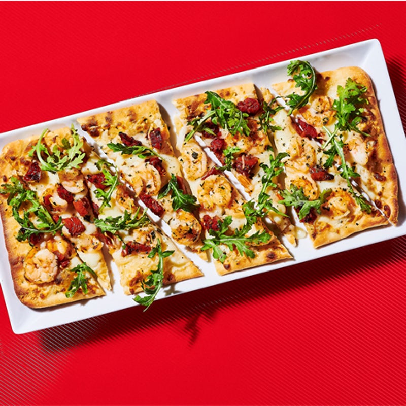 Order Shrimp Scampi Flatbread food online from Dave & Buster's store, Arcadia on bringmethat.com