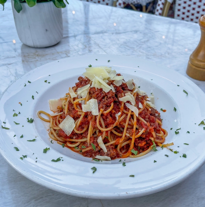Order Spaghetti Bolognese food online from Bernini's Bistro store, La Jolla on bringmethat.com