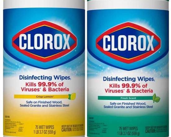 Order Clorox Disinfectant Wipes (75 ct) food online from Kozanian Ranch Market store, Glendale on bringmethat.com