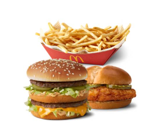 Order 1 Big Mac 1 Crispy Chicken and Basket of Fries Bundle food online from Mcdonald's store, NUTTER FORT on bringmethat.com