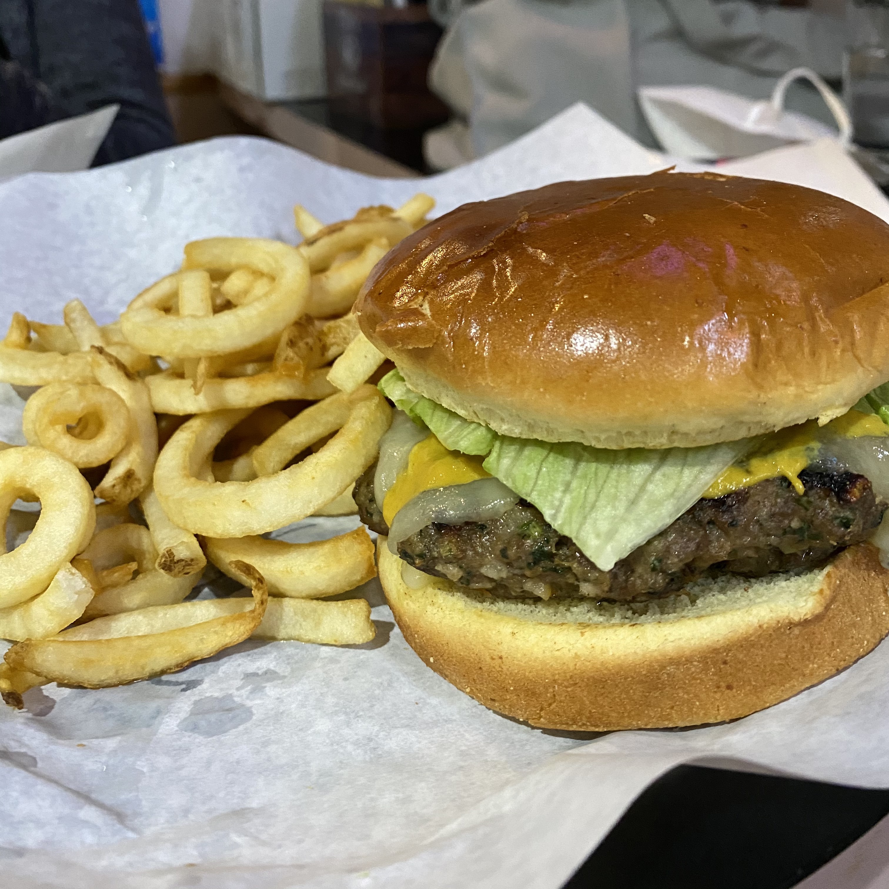 Order Greek Village Burger food online from South Loop Club store, Chicago on bringmethat.com