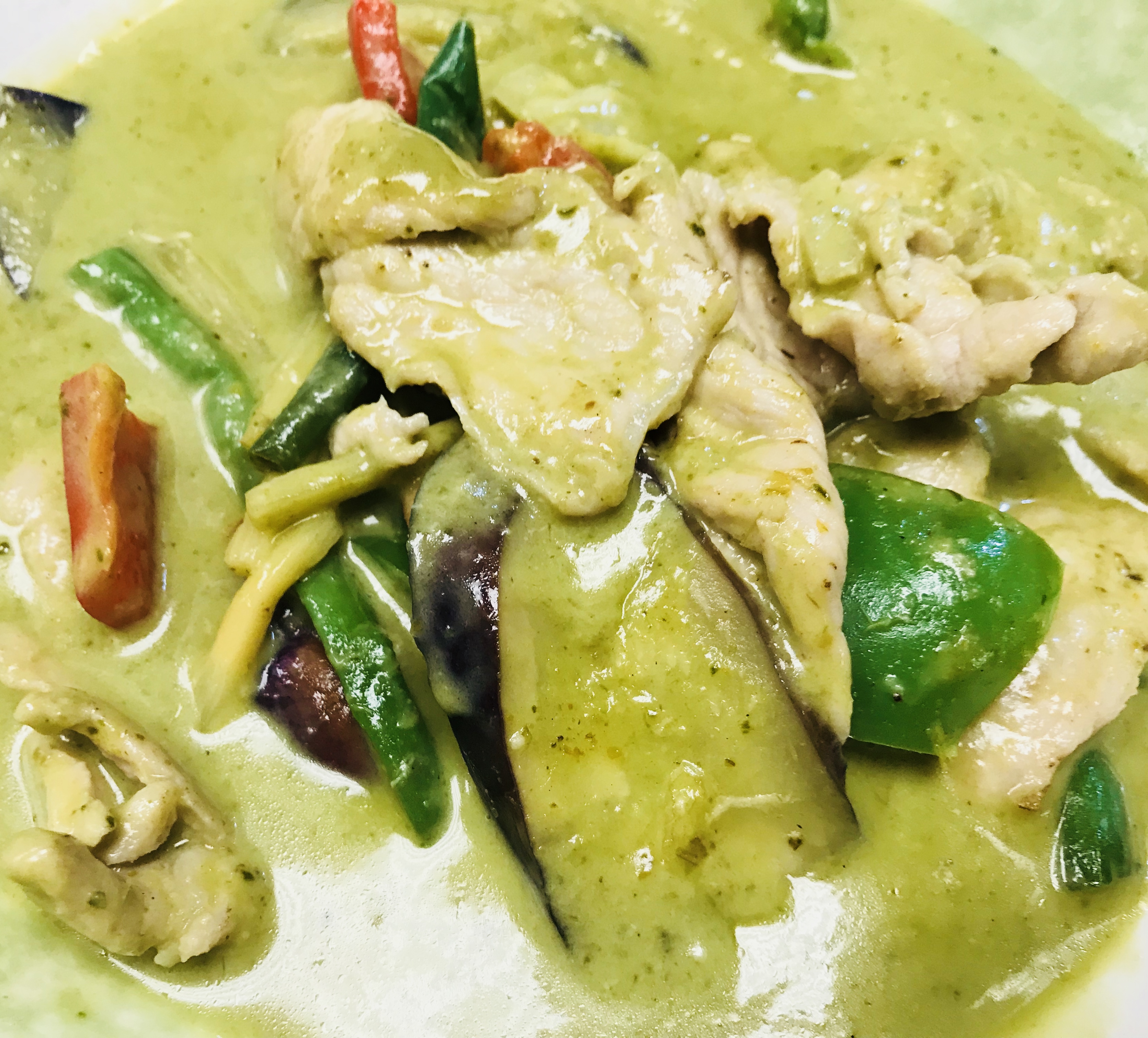 Order 17. Green Curry food online from O'Ginger Bistro store, Seattle on bringmethat.com