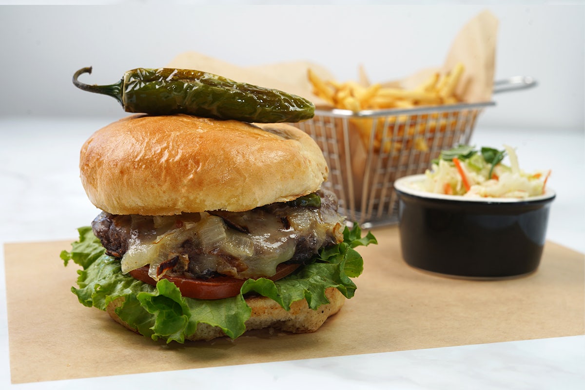 Order Spicy Avocado Burger food online from Polly's Pies Restaurant & Bakery store, Norco on bringmethat.com