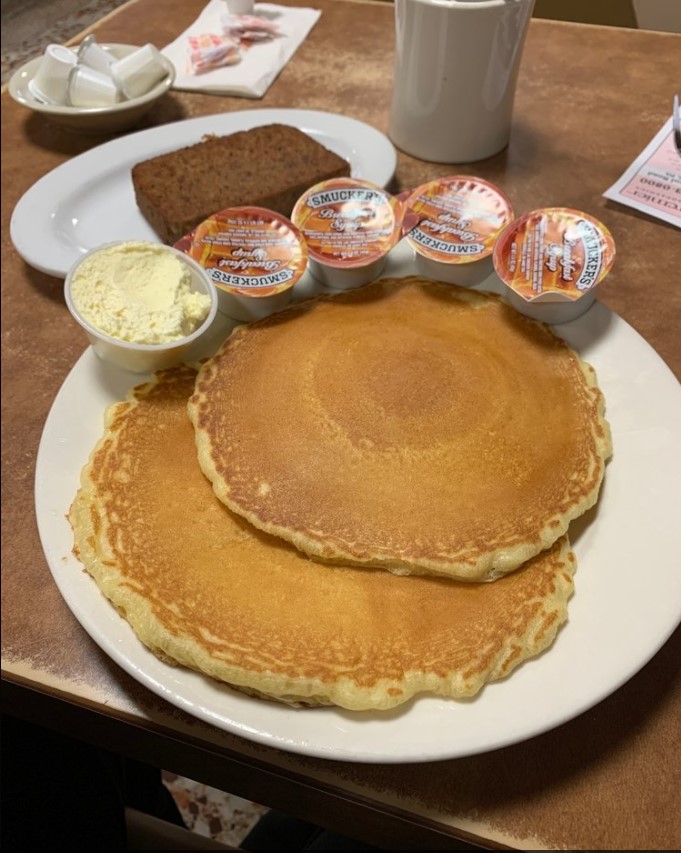 Order Old Fashioned Golden Brown Buttermilk Pancakes food online from Llanerch Diner store, Upper Darby on bringmethat.com