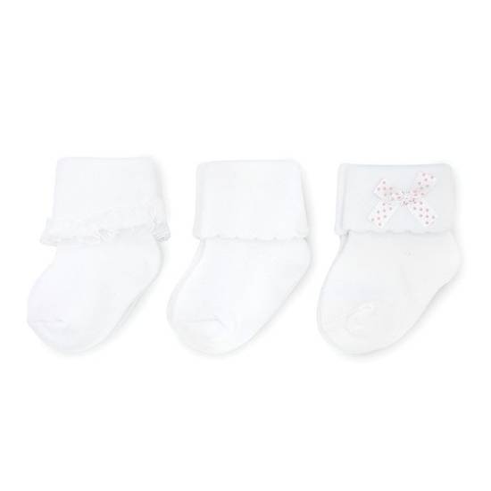 Order On The Goldbug™ Size 3-12M 3-Pack Fancy Folded Cuff Socks in White food online from Bed Bath & Beyond store, Lancaster on bringmethat.com