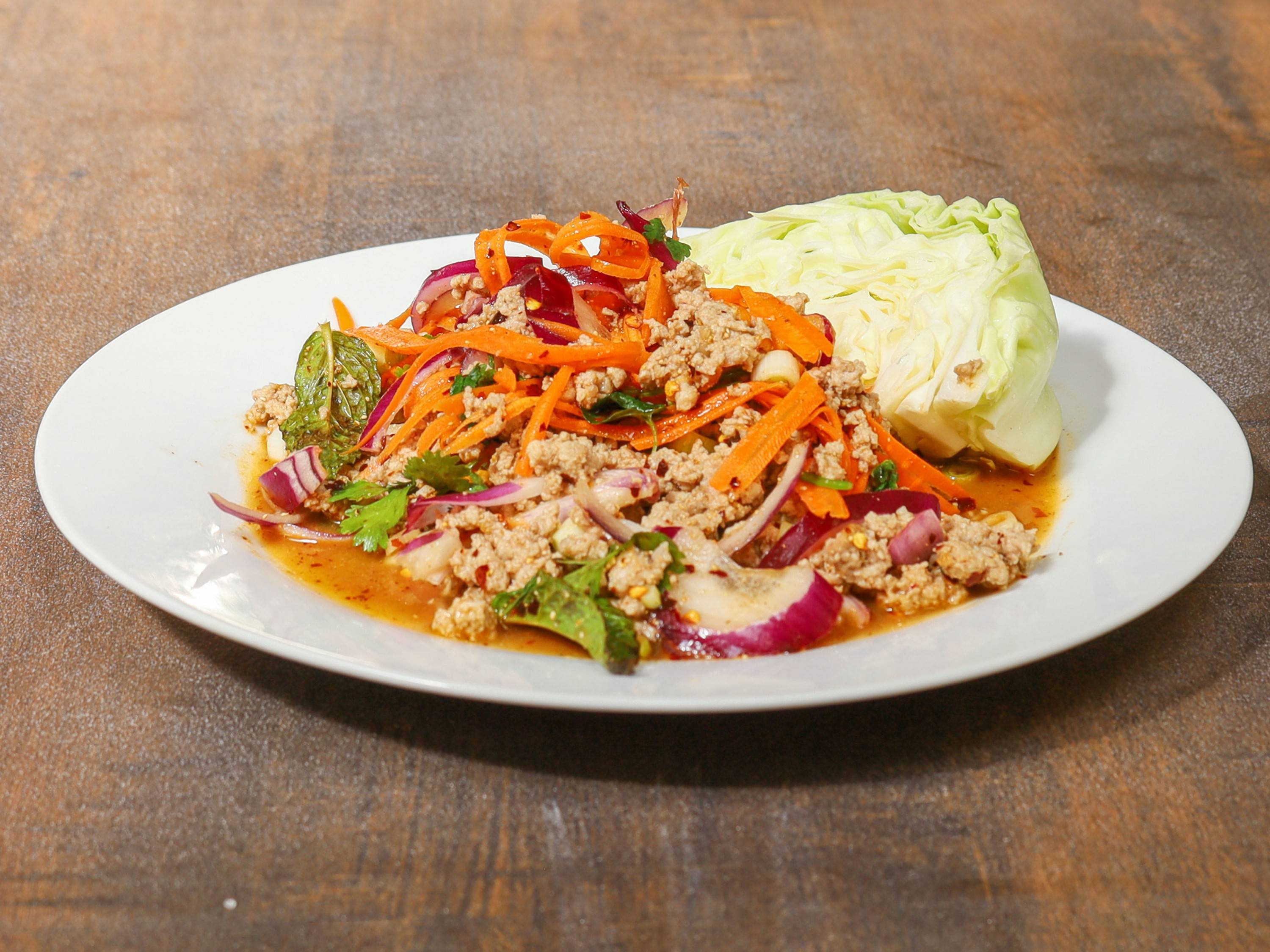 Order Larb Salad food online from Galanga Thai Restaurant store, Santa Barbara on bringmethat.com