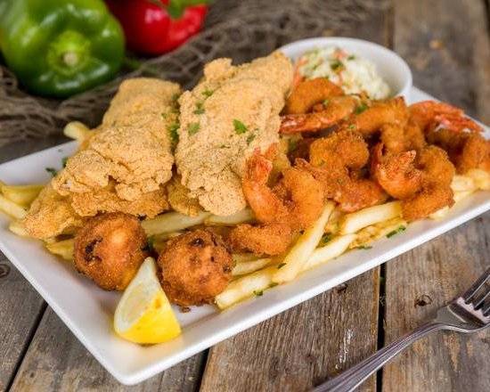 Order (½) Shrimp & (½) Catfish food online from Don's Seafood Hut store, Metairie on bringmethat.com