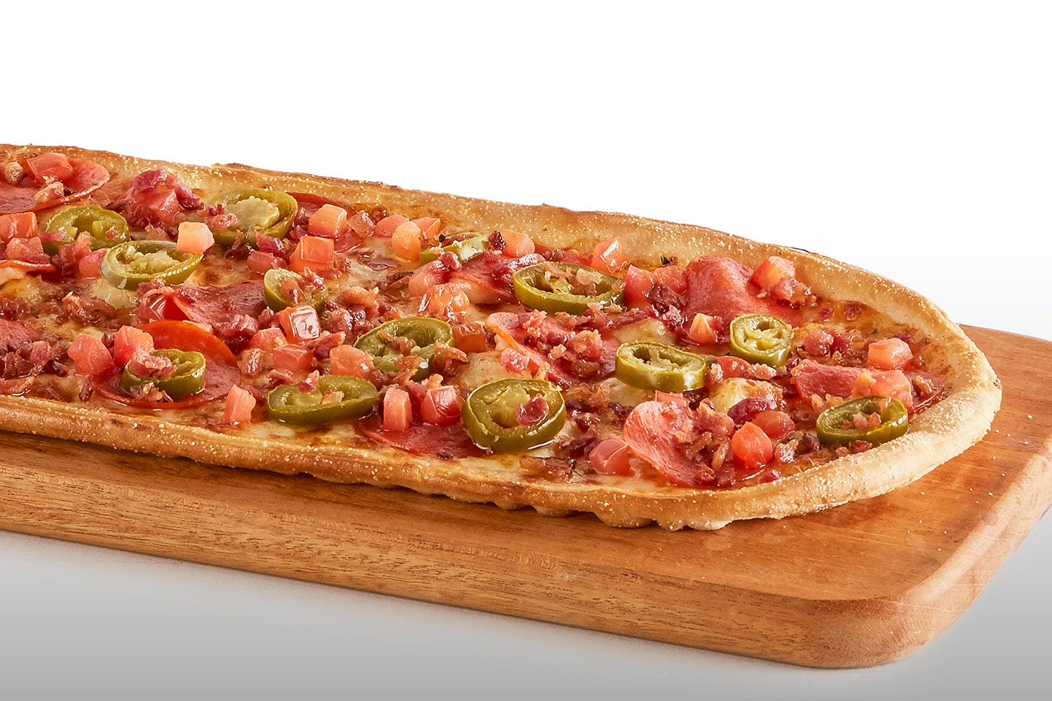 Order Fiery Pepperoni Bacon Flatbread food online from Pizza Guys store, Brentwood on bringmethat.com