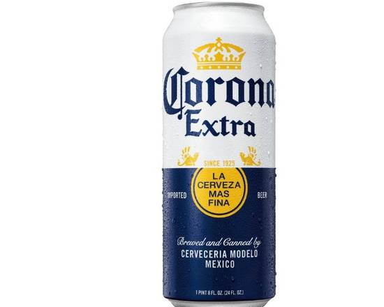 Order Corona Extra Mexican Lager Beer 24 oz Can food online from Windy City Liquor Market store, El Cajon on bringmethat.com