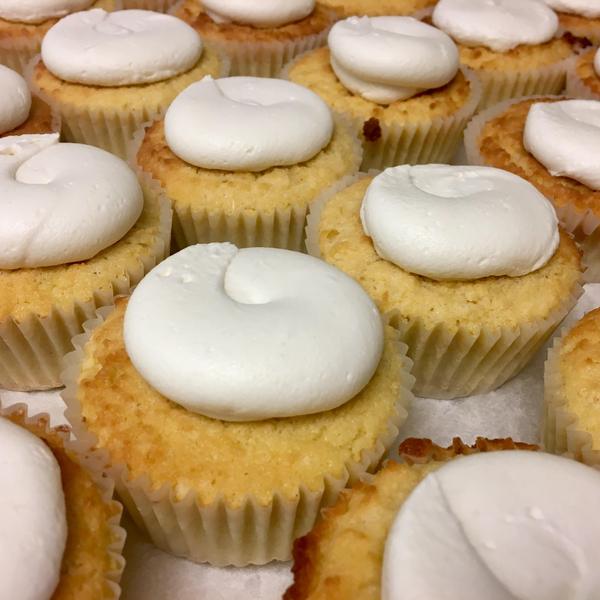 Order Keto Vanilla cupcake with Vanilla Icing food online from Unrefined Bakery store, Dallas on bringmethat.com