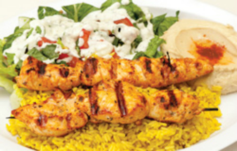 Order #3. Chicken Kebab Plate food online from The Green Olive store, Gardena on bringmethat.com