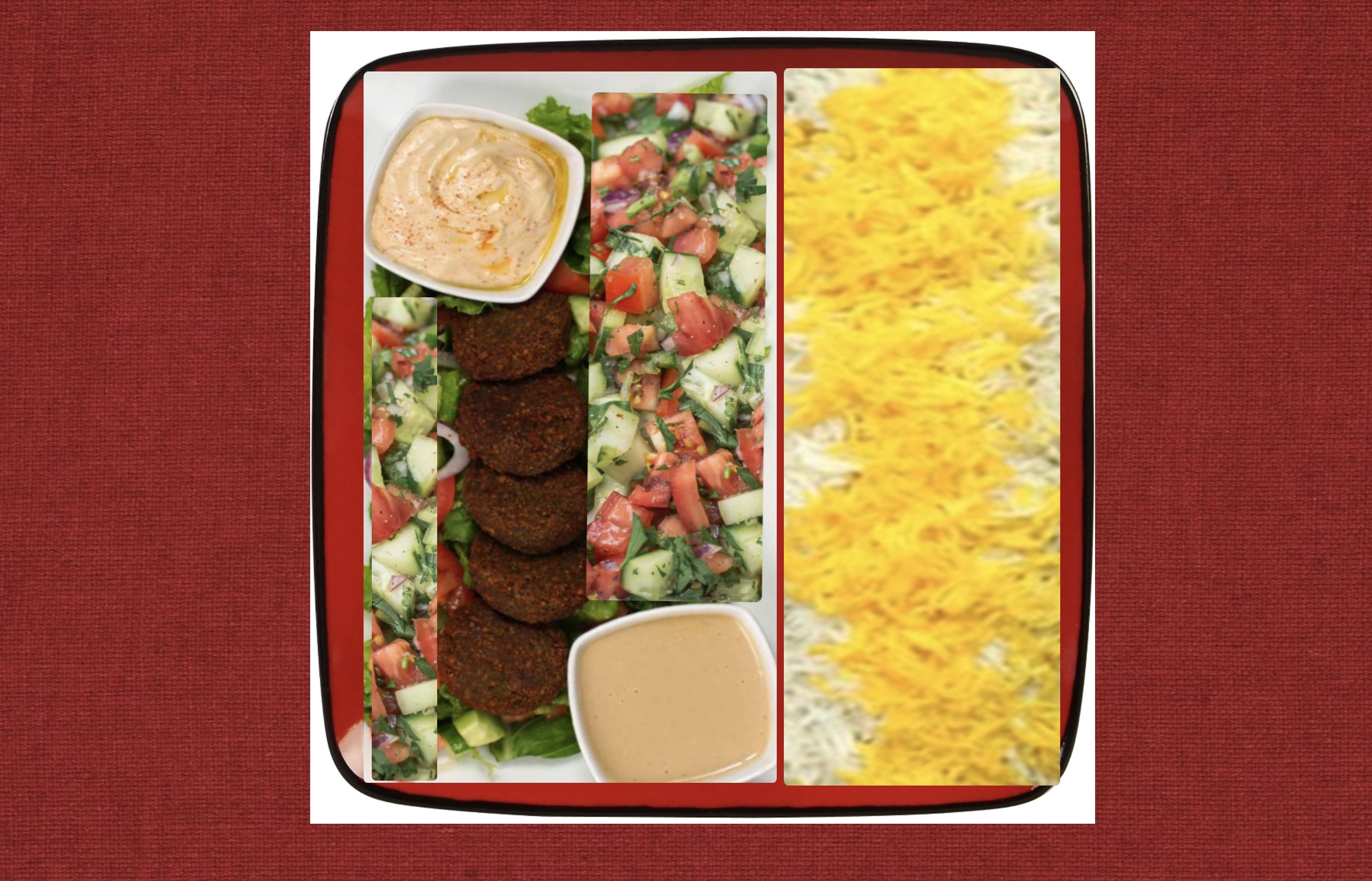 Order 36. Falafel Plate food online from Molana Restaurants store, Watertown on bringmethat.com