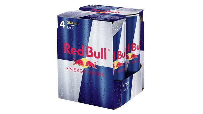 Order Red Bull Energy Drink - Pack Of 4 food online from Shell Rock Spring store, Bel Air on bringmethat.com
