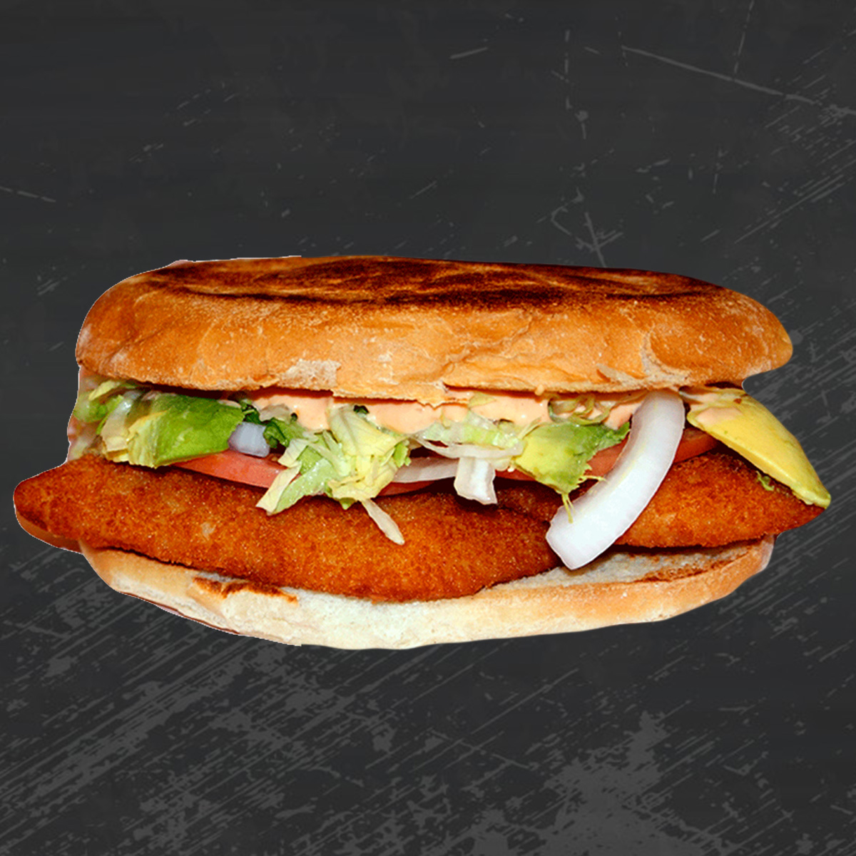 Order Fish Torta food online from Rivas Mexican Grill store, Carson City on bringmethat.com