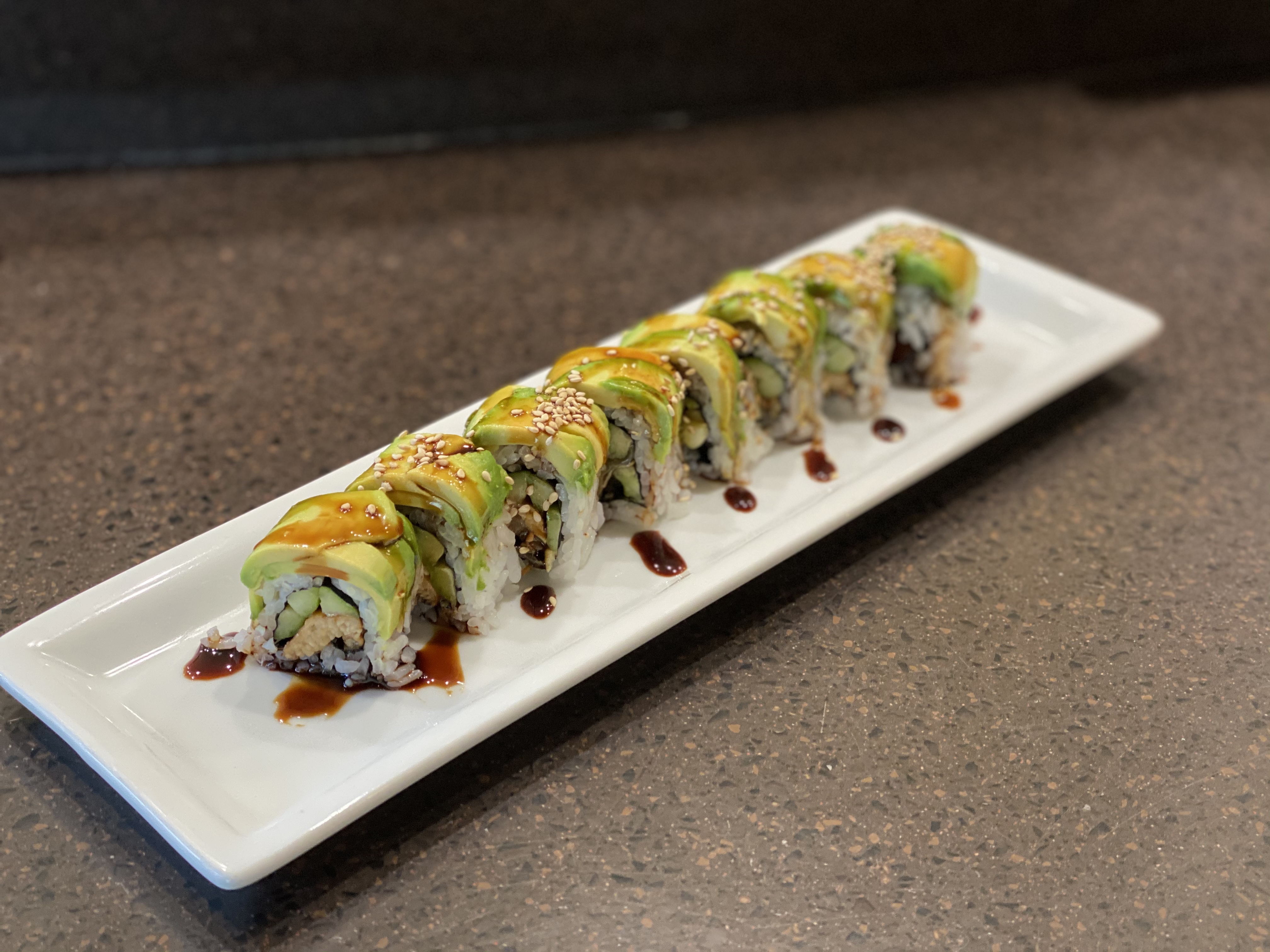 Order Caterpillar Roll food online from Kanpai Japanese Sushi Bar &amp; Gril store, Santa Monica on bringmethat.com