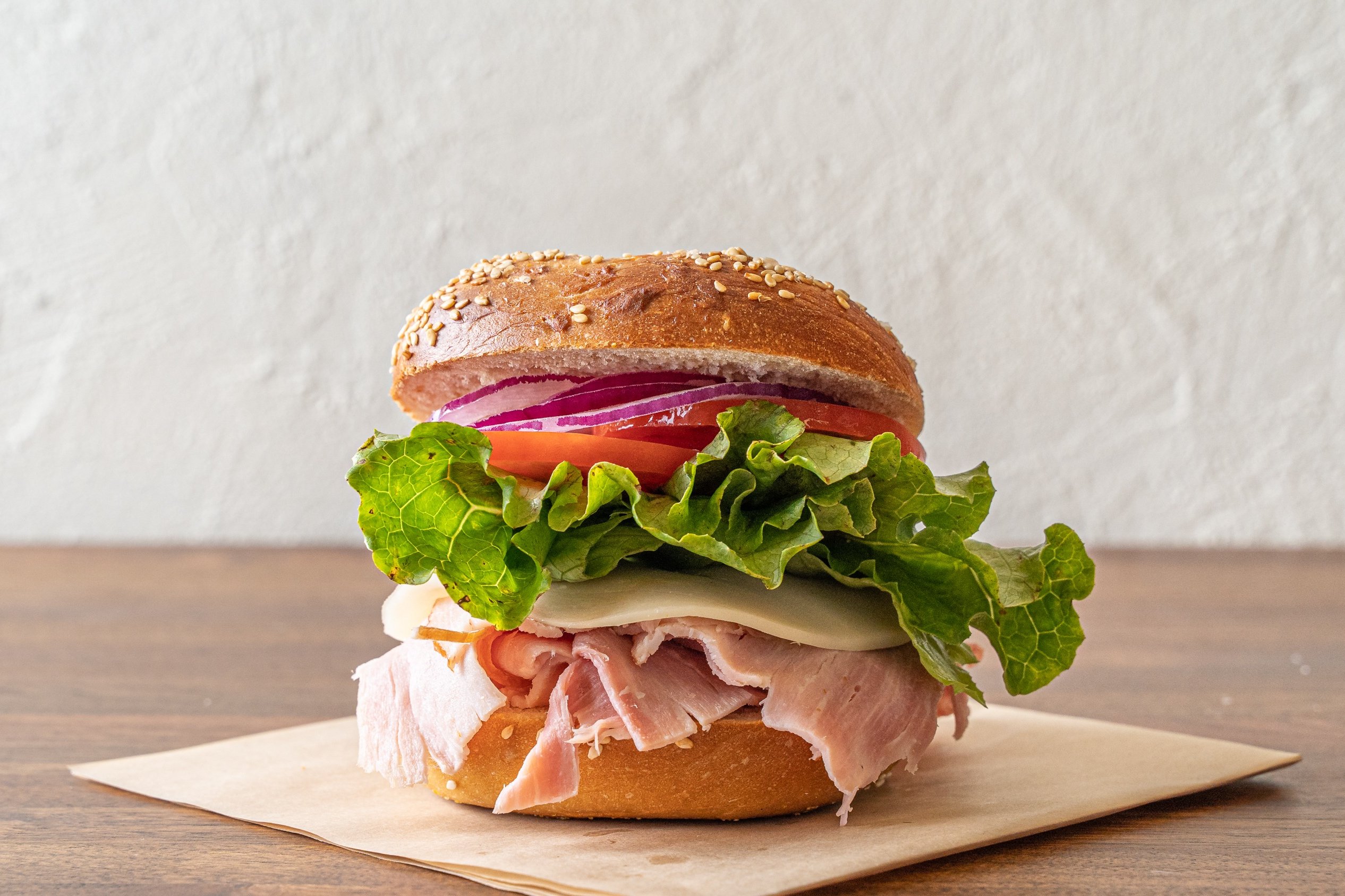 Order Ham Sandwich food online from Henry Higgins Boiled Bagels store, Portland on bringmethat.com