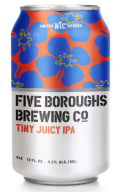 Order 6x12 oz. Canned Five Boroughs Brewing Tiny Juicy IPA Beer food online from NOFO Beer and Smoke store, Mattituck on bringmethat.com