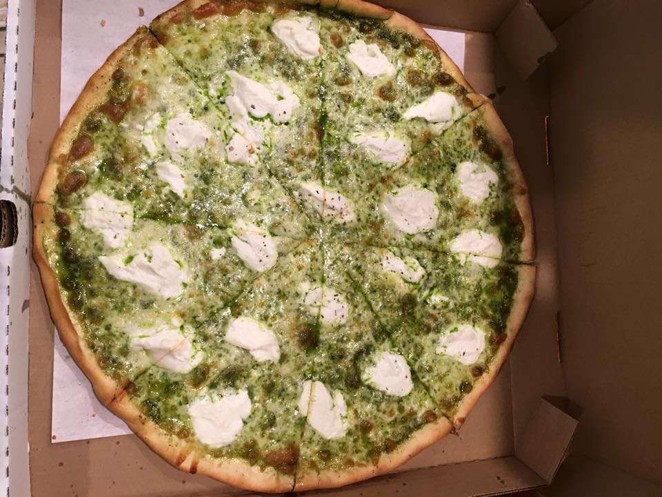Order Ricotta Pesto Garlic Pizza - Personal food online from Palermo's Pizza store, Royersford on bringmethat.com