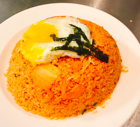 Order 2. Kimchi Fried Rice food online from Kim Korean House & Sushi Bar store, Clearfield on bringmethat.com