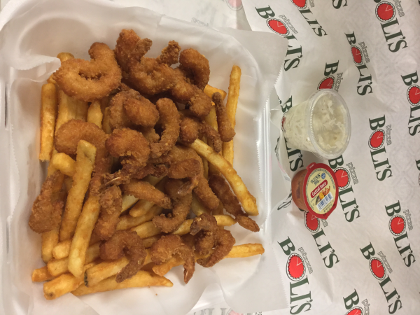 Order 6 Pieces Jumbo Shrimp with Crispy Fries food online from Pizza Boli store, Gaithersburg on bringmethat.com