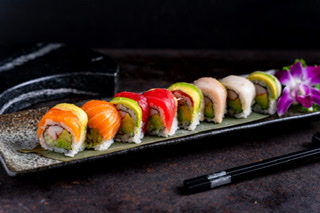 Order Rainbow Roll food online from Kinha Sushi store, Garden City on bringmethat.com