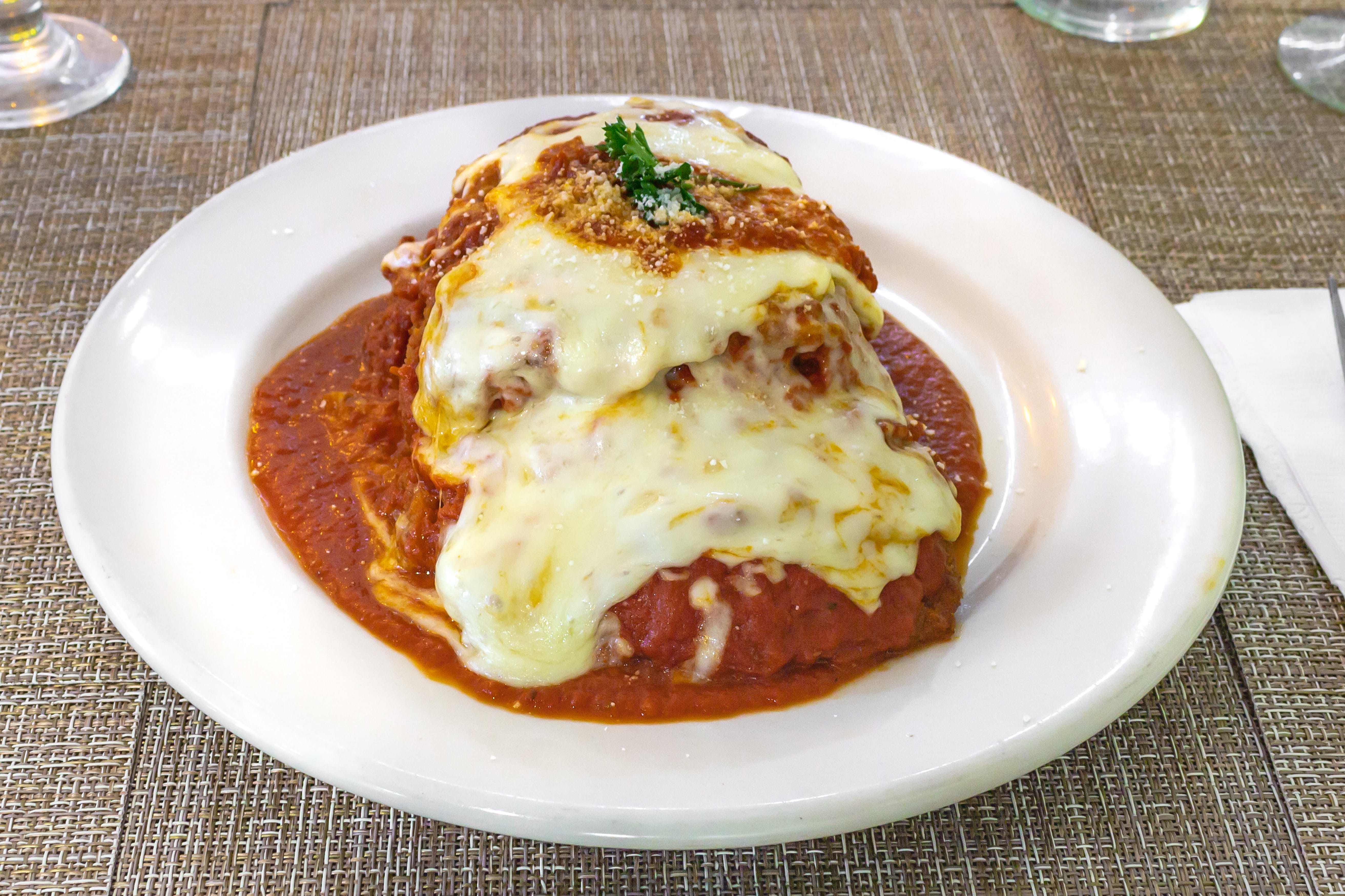 Order Eggplant Parmigiana - Entree food online from Gallery Bistro store, Clifton on bringmethat.com