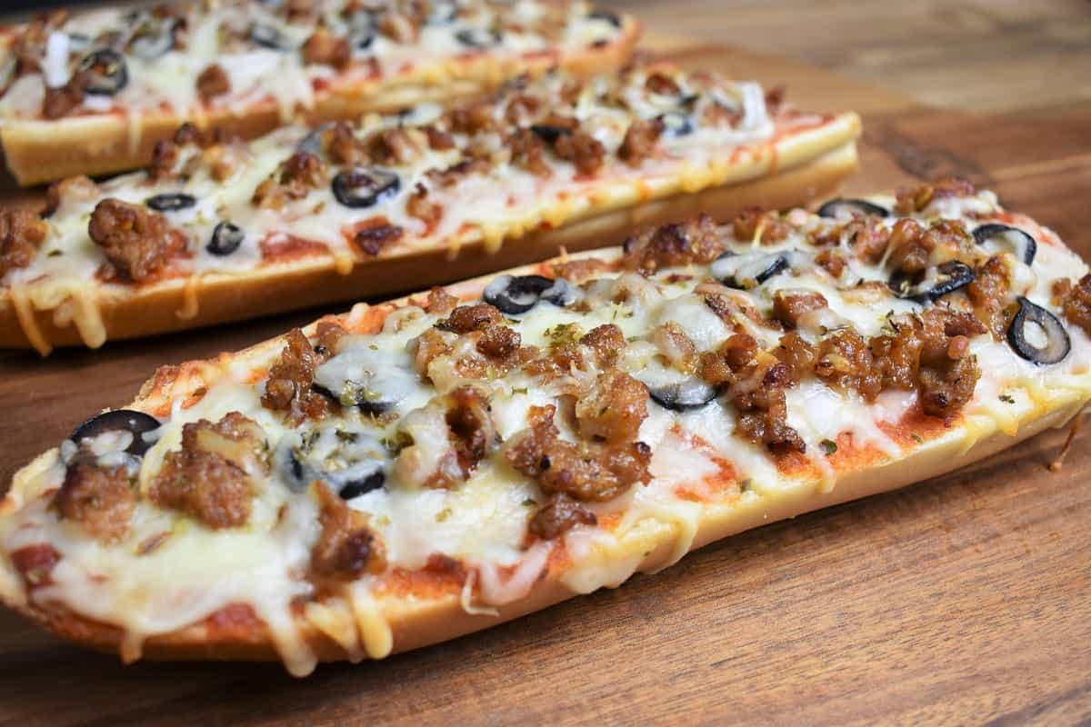 Order Pizza Bread with Sausage - Appetizer food online from Positanos store, Chicago on bringmethat.com