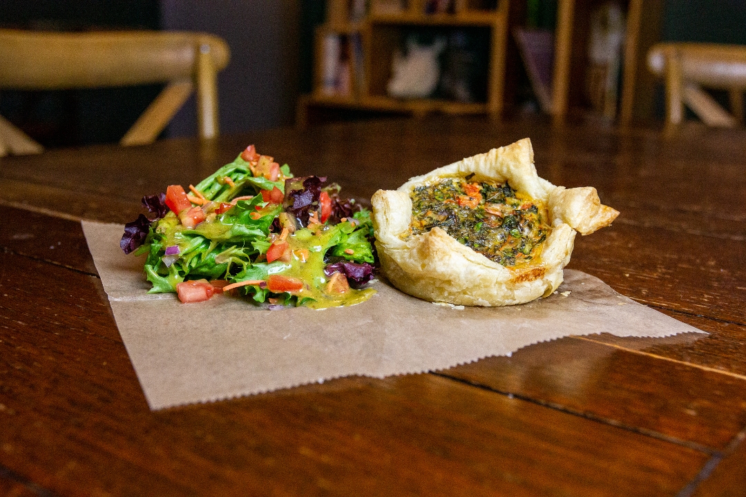 Order Spinach Quiche food online from Rhino Coffee Downtown store, Shreveport on bringmethat.com
