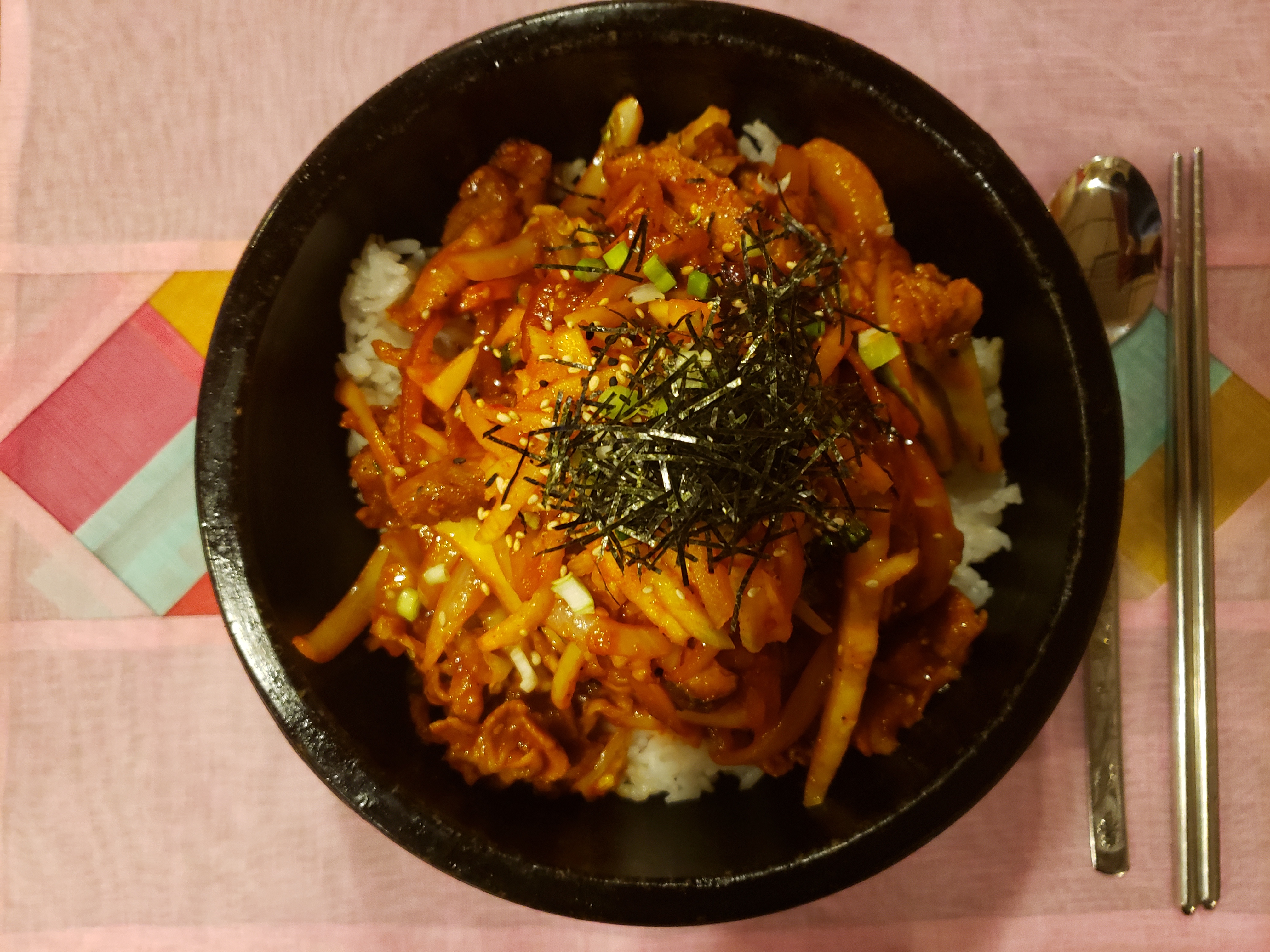Order M12. Jeyuk Deopbap food online from Gohyang Korean Restaurant store, Hadley on bringmethat.com