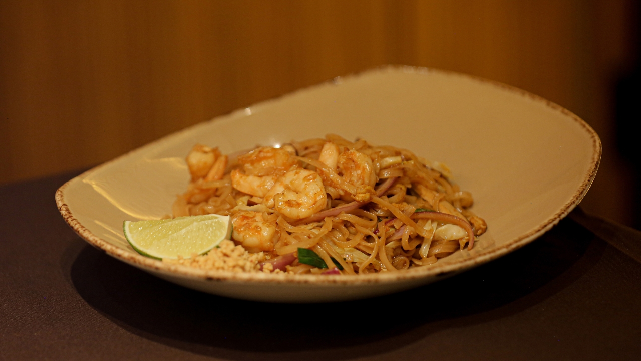 Order Pad Thai Shrimp (Thai Noodles) food online from Moca store, Hewlett on bringmethat.com